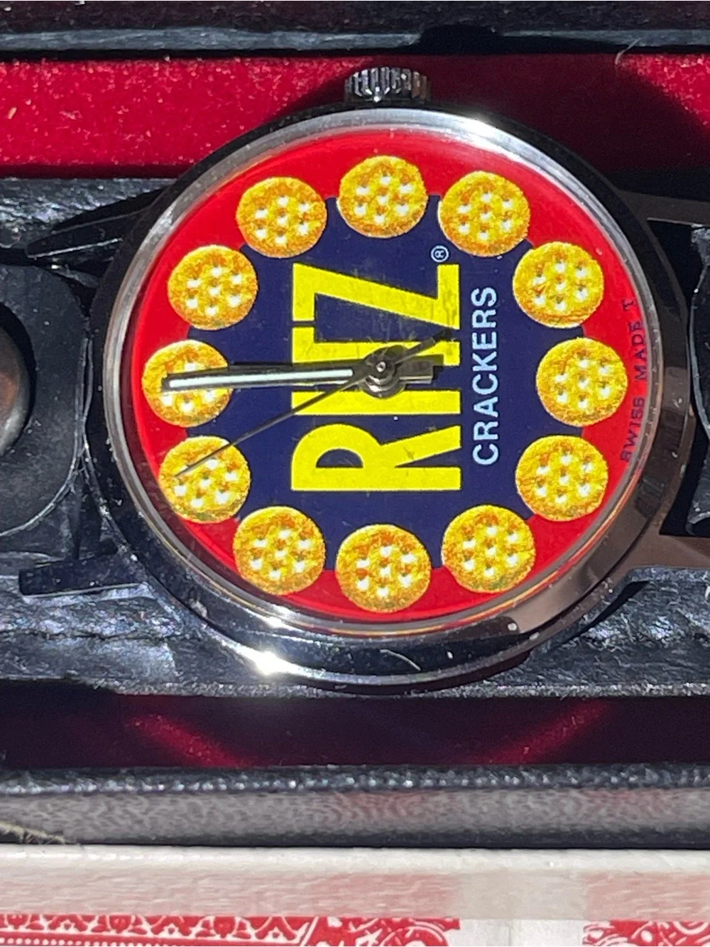 NOS VTG RITZ CRACKER wrist watch in original BOX advertising Works As Of Today